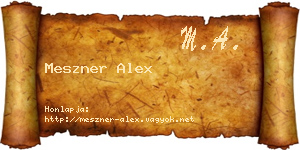 Meszner Alex névjegykártya