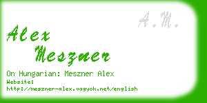 alex meszner business card